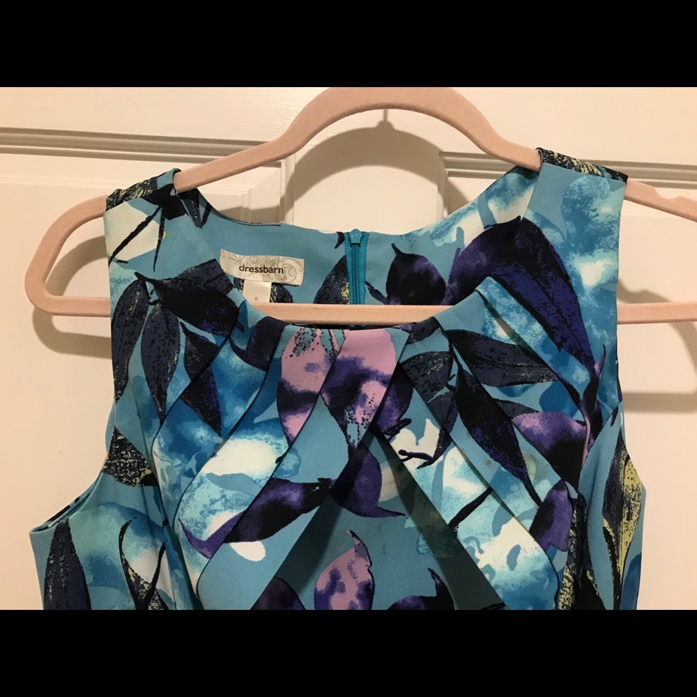 Floral print blue dress